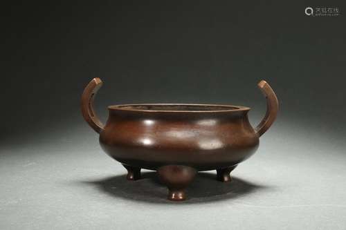 Tri-legged Censer with Handles, Zhengde Reign Period, Ming D...