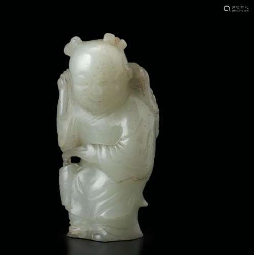 Qianlong period (1736-1796) A white jade figure, China, Qing...