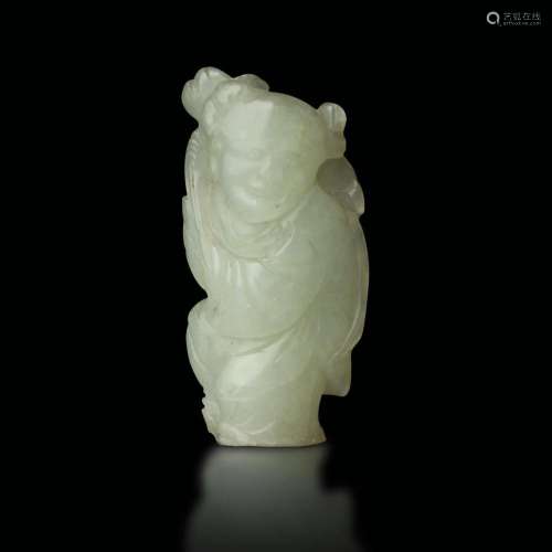 Qianlong period (1736-1796) A Celadon jade figure, China, Qi...