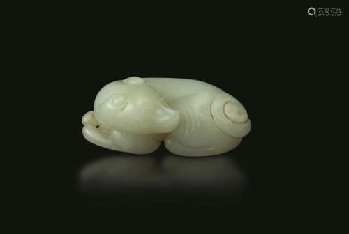1800s A Celadon jade dog, China, Qing Dynasty