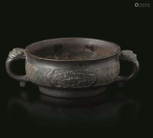 1600s A bronze censer, China, Ming Dynasty