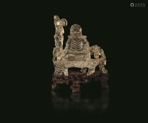 A rock crystal Buddha, China, Qing Dynasty