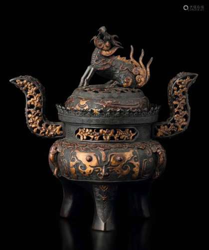 Qianlong period (1736-1796) A bronze censer, China, Qing Dyn...