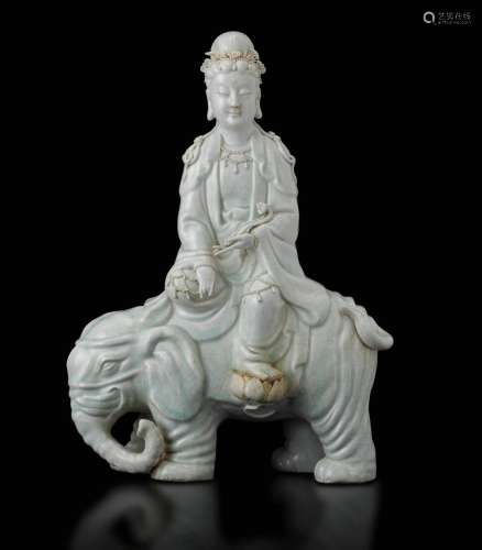 Celadon porcelain. H 41cm A porcelain group, China, early 19...