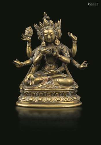 Qianlong period (1736-1796) A bronze deity, China, Qing Dyna...