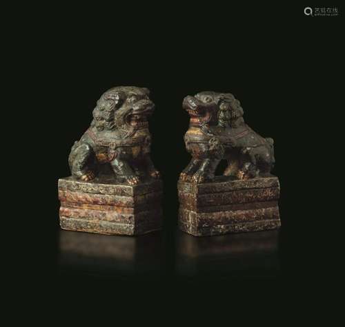 1500s Two stone lions, China, Ming Dynasty