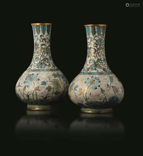 Jiaqing period (1796-1820) Two enamel vases, China, Qing Dyn...