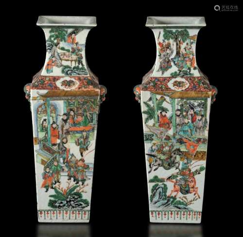 Two Famille Verte vases, China, Qing Dynasty
