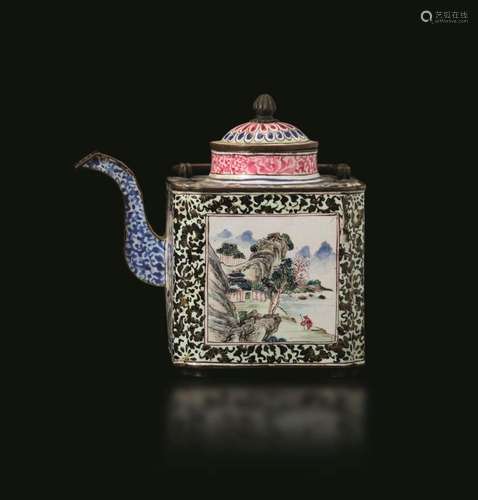 Jiaqing period (1796-1830) An enamel teapot, China, Canton, ...