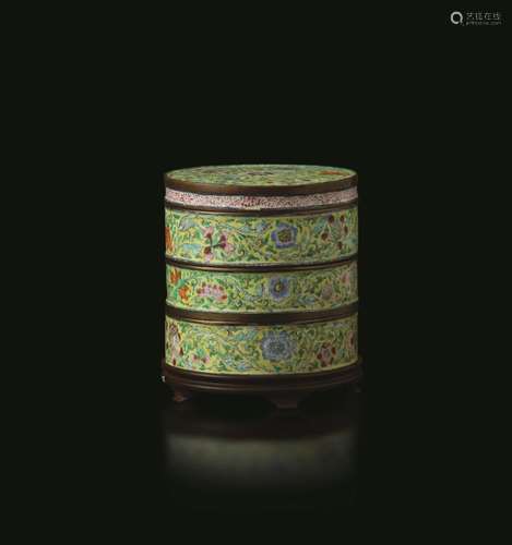 Qianlong period (1736-1796) A Canton enamel food box, China,...