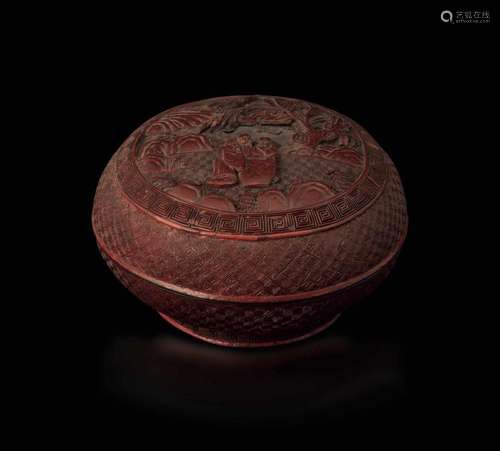 Jiaqing period (1796-1820) A red lacquer box, China, Qing Dy...