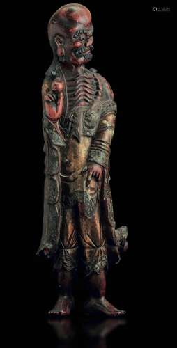 Jiaqing period (1796-1820). H 100cm A lacquered wood figure,...