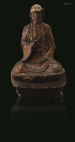 Qing Dynasty, 1700s A lacquered and gilt wood Buddha, China