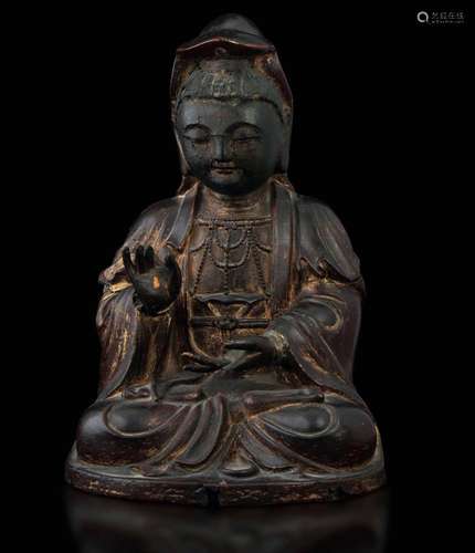 1600s A lacquered wood Buddha, China, Ming Dynasty