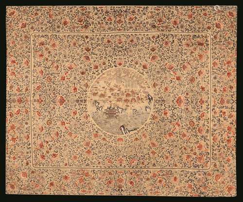 Qianlong period (1736-1796) An embroidered silk tapestry, Ch...