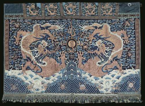 Daoguang period (1821-1850) An embroidered silk canvas, Chin...