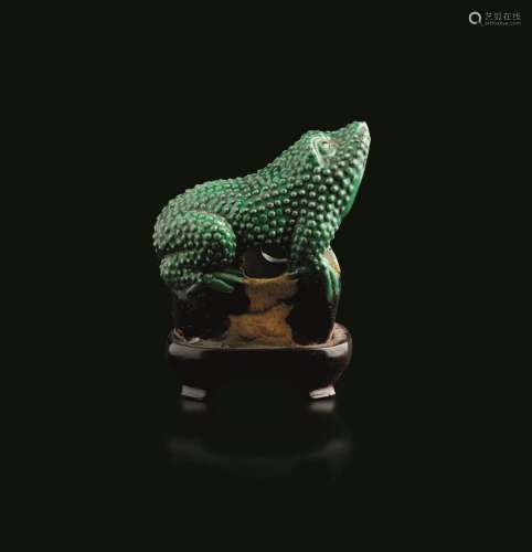 Kangxi period (1662-1722) An enamelled porcelain frog, China...
