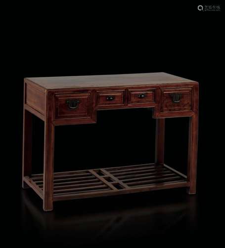 1800s. Huanghuali wood. 82x114x57cm A wooden desk, China, Qi...