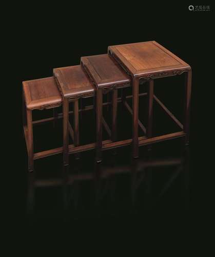 1800s Four Hongmu wood tables, China, Qing Dynasty