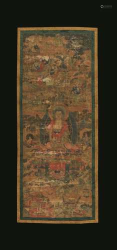 A silk Thangka, Tibet, 1700s