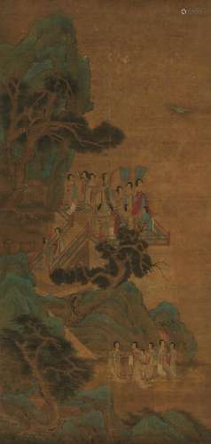 1800s A painting on silk, China, Qing Dynasty