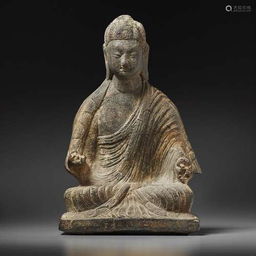 A VERY RARE BRONZE SEATED FIGURE OF BUDDHA