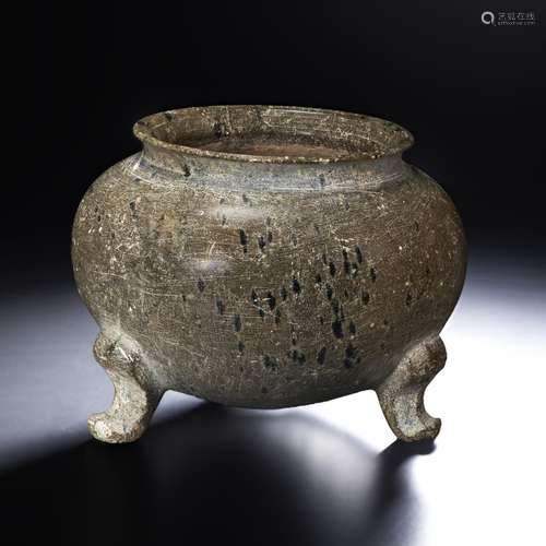 A STEATITE TRIPOD CENSER