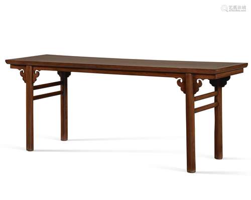 A RARE HUANGHUALI RECESSED-LEG TABLE