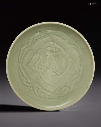 A RARE CARVED YAOZHOU CELADON BOWL