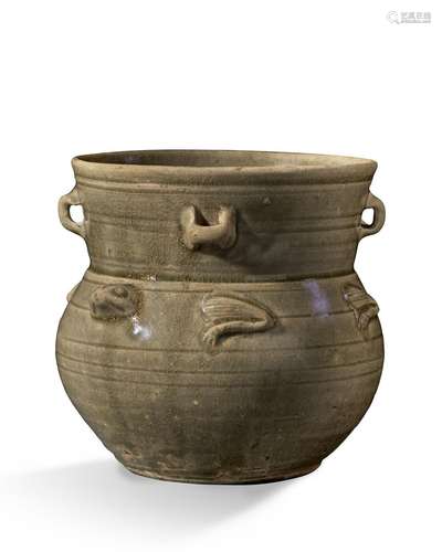 A YUE CELADON 'FROG' JAR