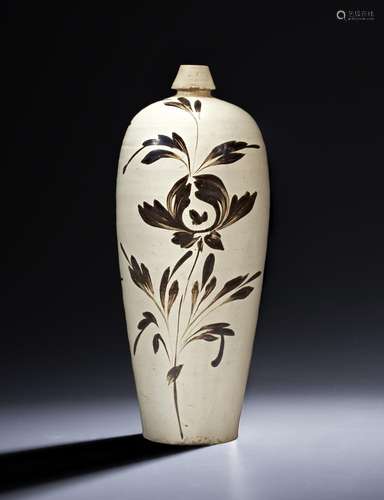 A CIZHOU BROWN-PAINTED MEIPING