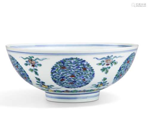 A DOUCAI 'FLORAL MEDALLION' BOWL