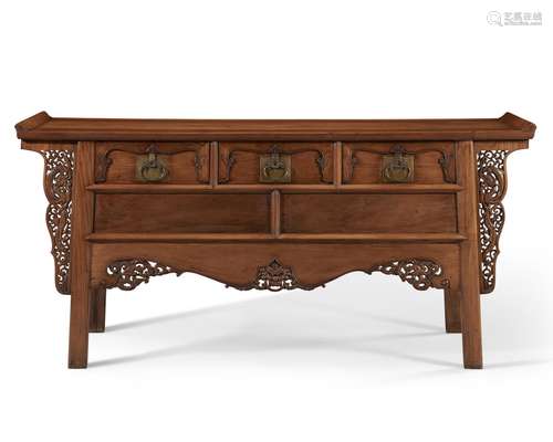 A LARGE HUANGHUALI COFFER