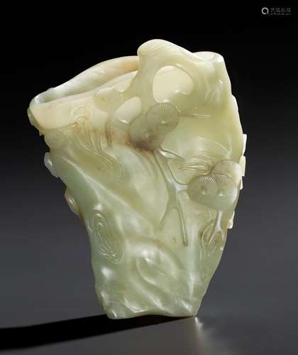 A PALE GREENISH-WHITE JADE VASE