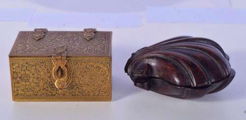 A lovely small carved hardwood trinket box in the form of a ...