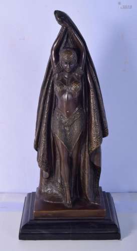 A Bronze study of a Egyptian dancer by D H Chiparus fitted t...