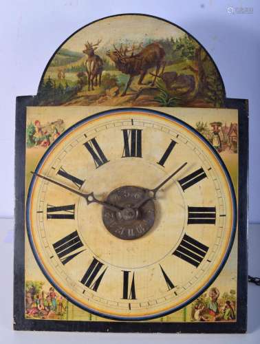 A North European print decorated wall clock, late 19th centu...