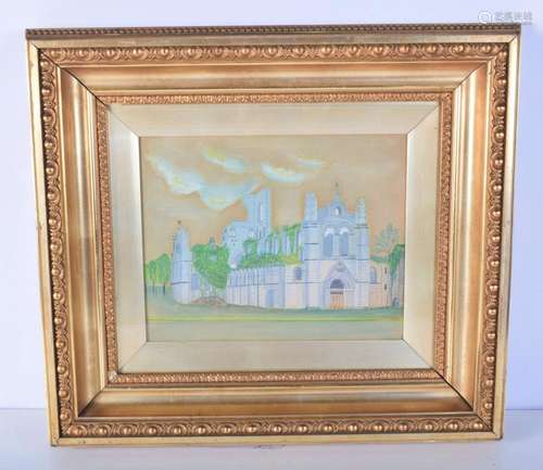 A framed watercolour of a Church by C Kinder 1900 22 x 28cm.