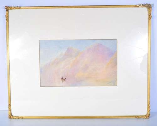 A large framed watercolour of Hattstattersee, Austria signed...