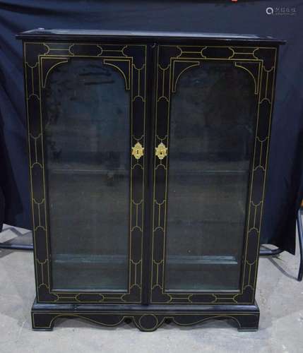 An 18th century French lacquered cabinet 131 x 102 x 37cm.