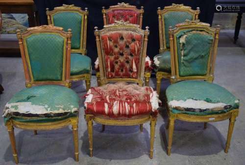 A collection of 6 French chairs 90 x 49 x 55