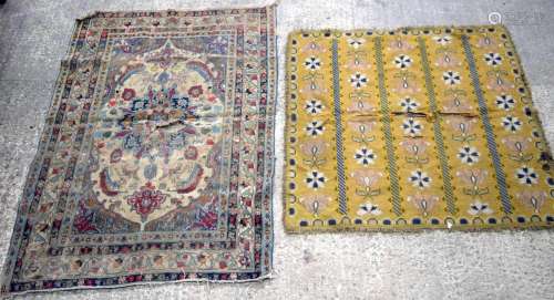 A Persian rug together with another Rug largest 177 x 133cm.