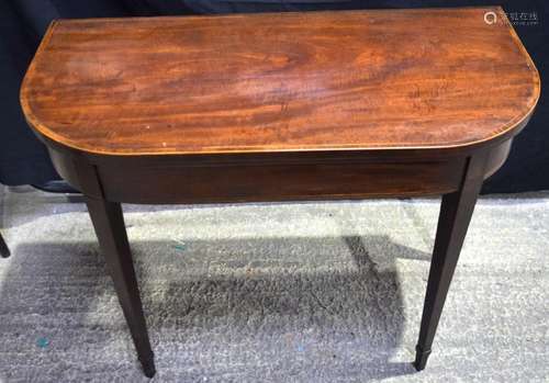 An Edwardian mahogany veneer inlaid card table 70 x 92 x 89 ...