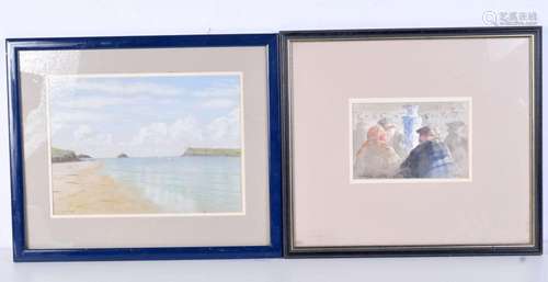 A framed pastel of sailing boats in Padstow Bay by Eric Gudr...