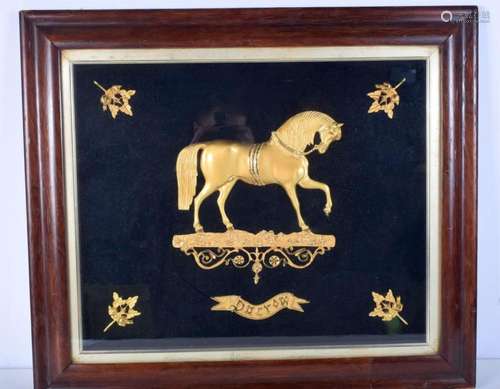 A large framed Victorian Trophy picture featuring a gilded m...