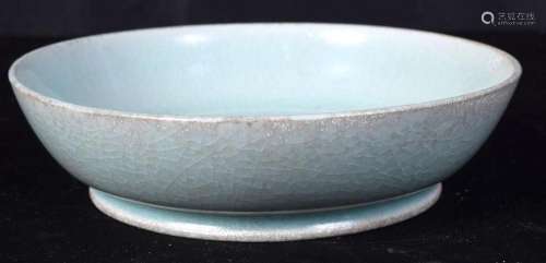 A Chinese porcelain green Ru ware bowl. 4 x 14.5cm