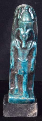 A glazed pottery Egyptian Shabti. 13cm