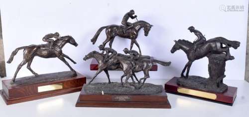 A collection of Large Spelter Horse racing trophies 20m x 44...