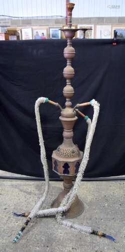 A large with decorative glass panels Hookah Pipe 172 x 30cm.