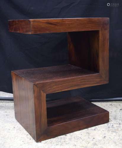 A heavy contemporary Rosewood shelving unit 71 x 53 x 40 cm.